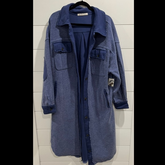 NWT Free people ruby blue longline jacket - Picture 5 of 8
